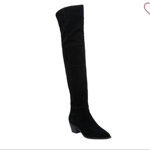 Steve Madden Luca Over the Knee Suede Black Boots